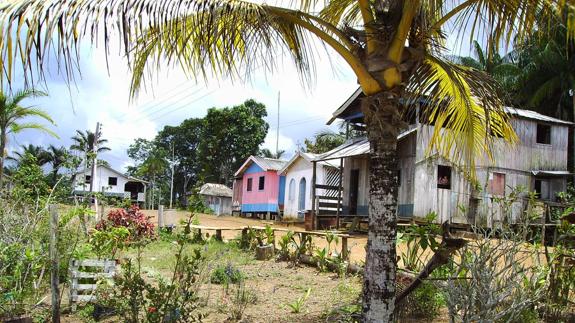 Poblado indígena en la Amazonia.