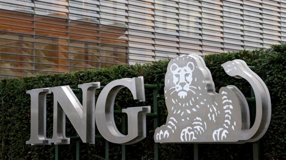 Logo de ING en las oficinas del banco de Bruselas.