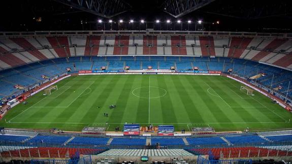 El estadio Vicente Calderón. 