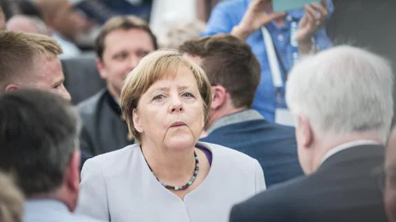 Angela Merkel, durante un acto de los democristianos.