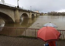 Estado que presentaba el río Ebro a su paso por la capital riojana. / JUSTO RODRÍGUEZ