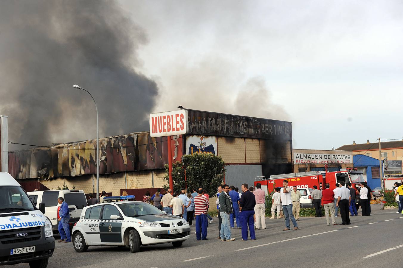 Incendio en el almacén de patatas fritas, Ricardo Lahera, S.A 
