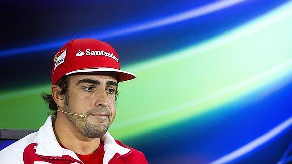 Fernando Alonso, durante una rueda de prensa previa al Gran Premio de China. 
