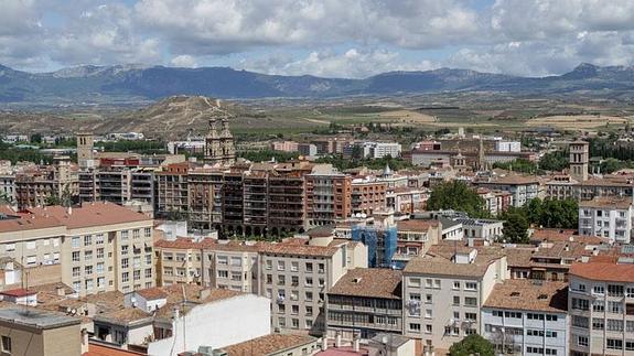 Una vista aérea de la ciudad de Logroño. 