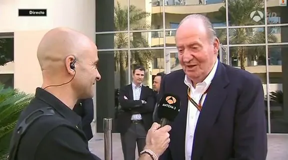 Don Juan Carlos, ayer, en la última carrera del año. 