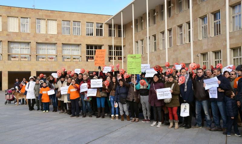 Concentrción de trabajadoras de Adlar, hace unos días