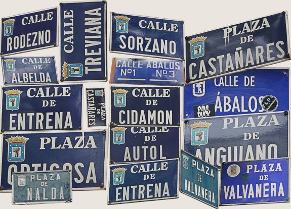 Placas de las calles con nombre riojano en Madrid. 