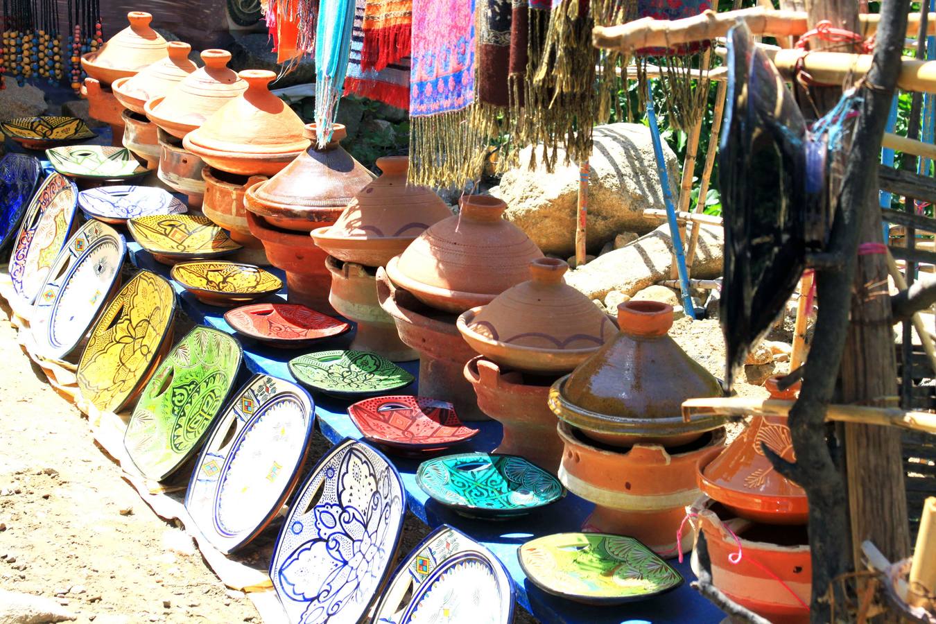 Mercadillo de recuerdos en el norte de África.