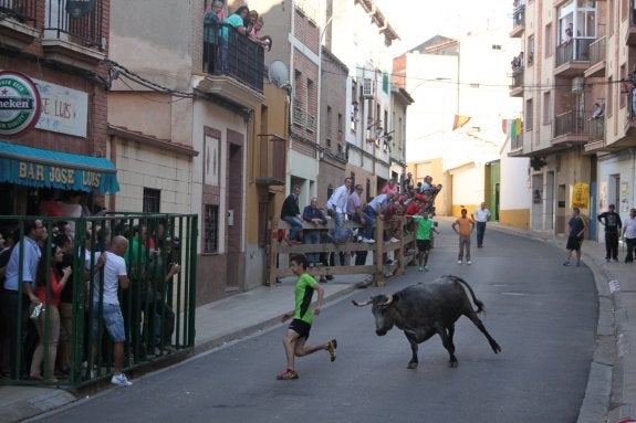 Primera. La suelta de vaquillas reunió a mucho público.
