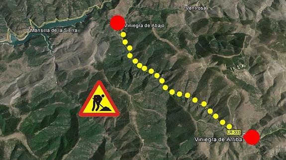 Tramo que va a estar de obras hasta el 16 de octubre. 