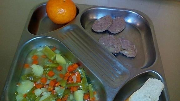 Uno de los menús escolares que sirve Serunión. 