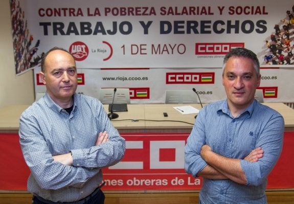 Juan José Bárcenas y Jorge Ruano, tras la rueda de prensa que ofrecieron ayer. 