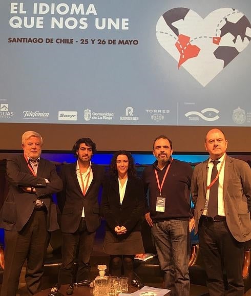 Lana y Maribona, junto a los chefs y protagonistas de la charla 'Las cocinas de América y España, y Muñoz.