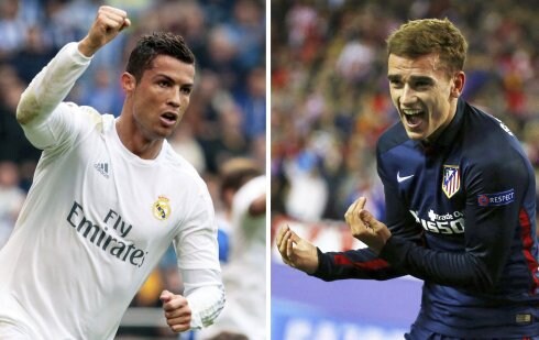 Cristiano Ronaldo y Antoine Griezmann celebran sendos goles en esta edición de la Liga de Campeones. :: efe
