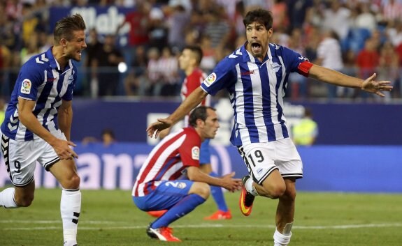 Manu García celebra su gol ante el Atlético de Madrid, el pasado domingo. :: efe