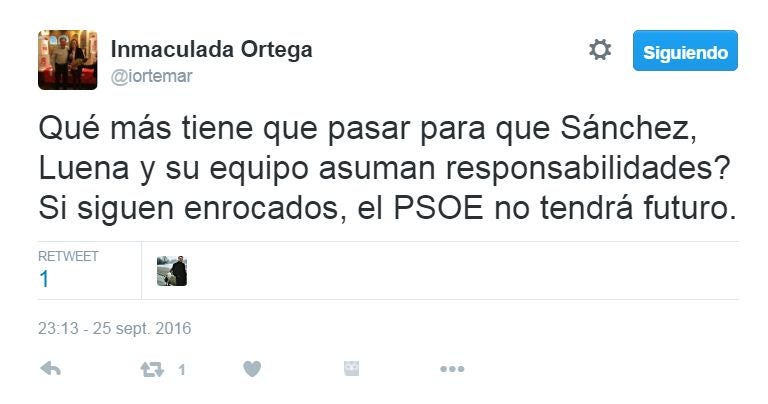 «Si siguen enrocados, el PSOE no tendrá futuro»