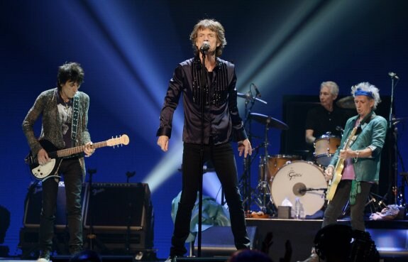 Ronnie Wood, Mick Jagger, Charlie Watts y Keith Richards, en un concierto celebrado en mayo de 2013 en California. :: KEVIN WINTER / AFP