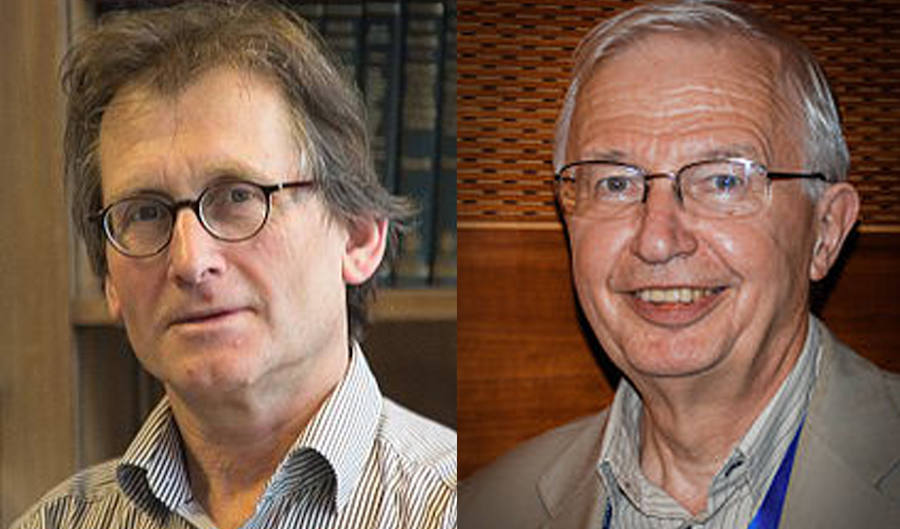 Los premios Nobel Ben Feringa (iz.) y Jean-Marie Lehn. 