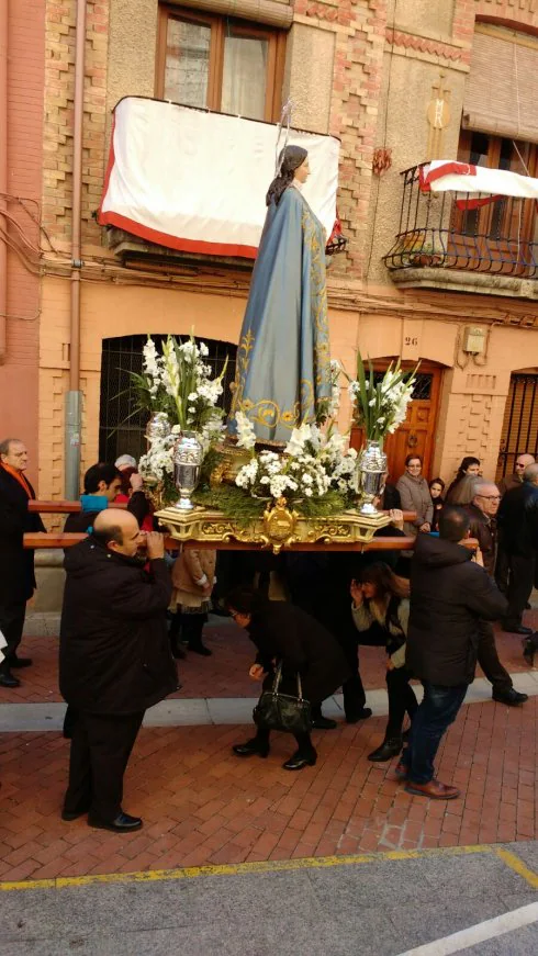 Procesión, ayer, en Cervera. :: m.m.