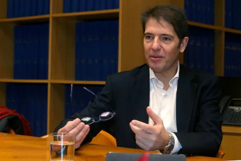 Óscar Martín, en un momento de la entrevista en las instalaciones de Diario LA RIOJA juan marín
