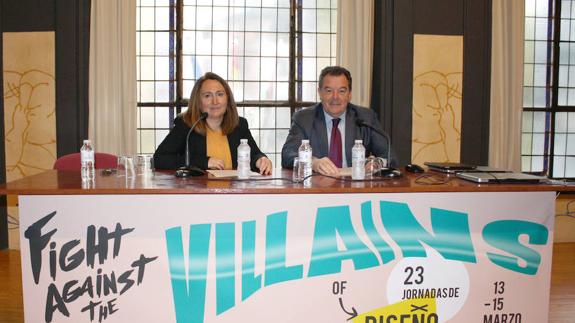 Irene de Juan y Javier Ureña en la presentación de las XXIII Jornadas de Diseño de La Rioja. 