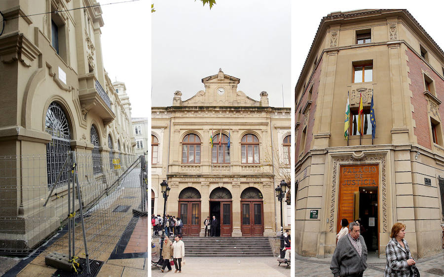 Correos, Sagasta y Justicia, tres edificios sin uso en la actualidad.