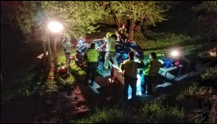 Trabajos de excarcelación de los bomberos de Logroño. 