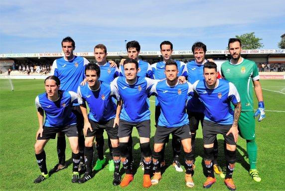 Alineación de la Peña Sport el pasado domingo frente al Castellón, en Tafalla. :: 