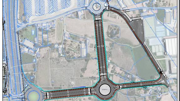 Plano de las nuevas obras para acceder a Maristas. 