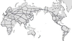 Esquema del mundo conectado casi por entero, con el Estrecho de Bering uniendo Eurasia y América. / L.R.