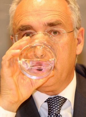 Ceniceros, ayer en su comparecencia antes los medios. ::                             JUAN MARÍN