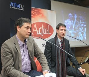El director general de Cultura y el consejero, durante el balance. ::                         FERNANDO DÍAZ