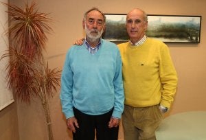 Los hermanos Jesús y Fernando                                    Martínez Torrecilla, en las instalaciones de Diario LA RIOJA. ::
DÍAZ URIEL
