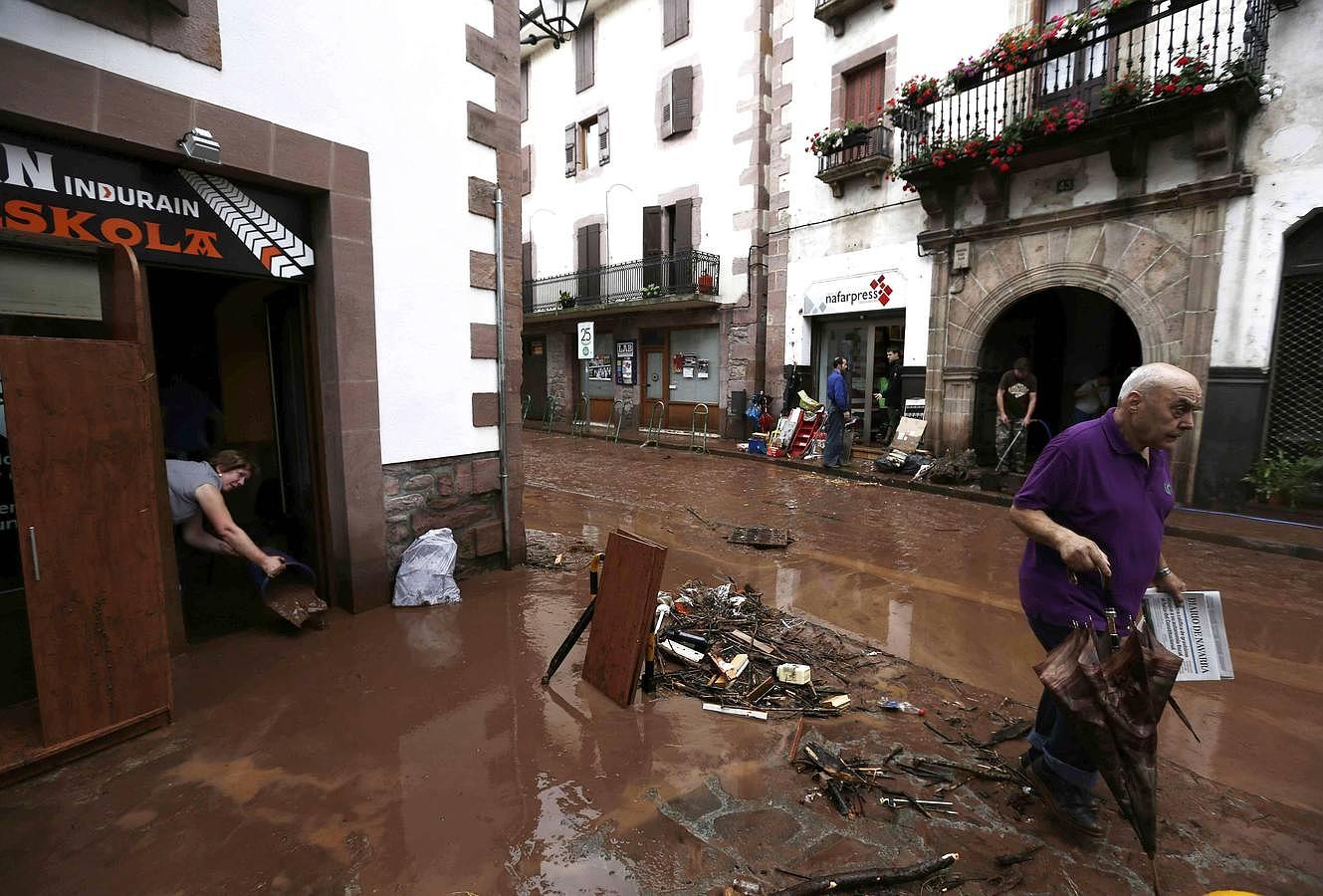 Inundación en la localidad navarra de Elizondo