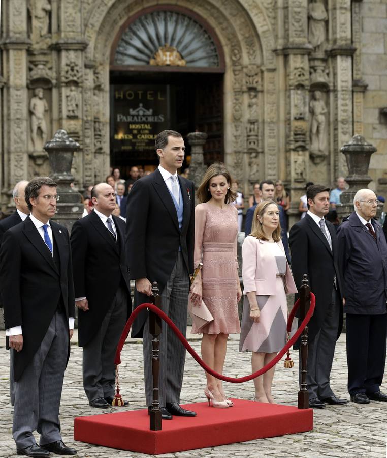 Los Reyes, en Santiago. Los reyes Felipe y Letizia asisten a la tradicional ceremonia de la ofrenda al Apóstol en Santiago de Compostela.