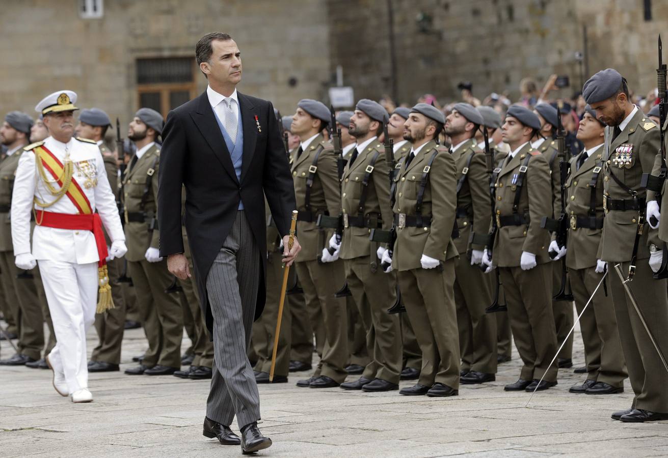 Los Reyes, en Santiago. Los reyes Felipe y Letizia asisten a la tradicional ceremonia de la ofrenda al Apóstol en Santiago de Compostela.