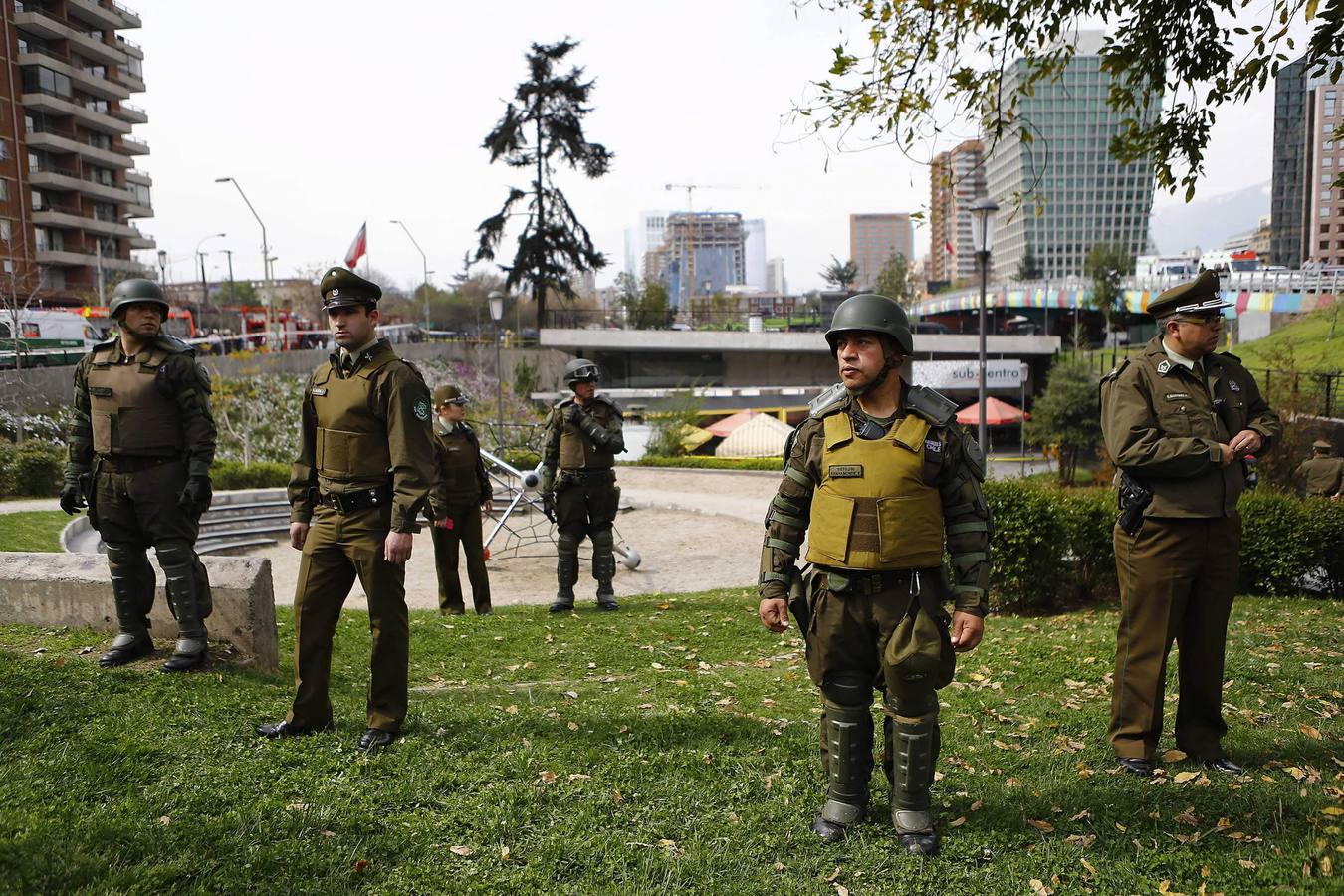 Atentado en una galería comercial de Santiago de Chile