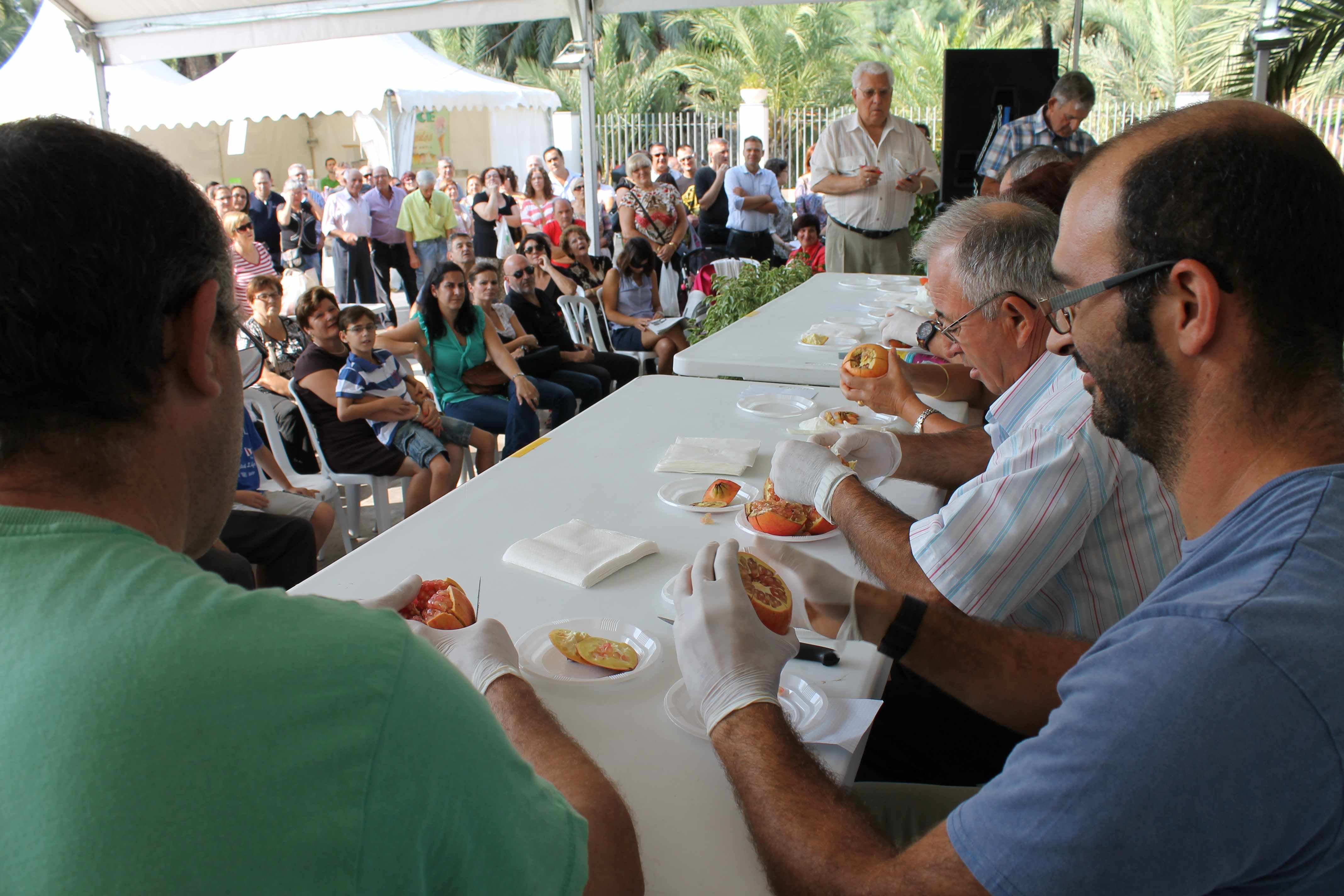 María Teresa Miralles consigue el primer premio del concurso de pelar granadas mollar