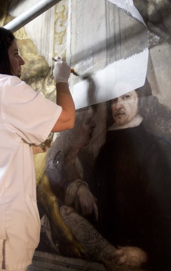 El restaurador de la Capilla Sixtina visita las obras de los frescos de San Nicolás