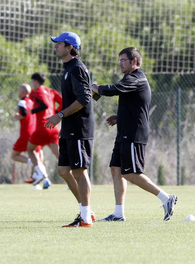 Primer entrenamiento del preparador físico Manuel López