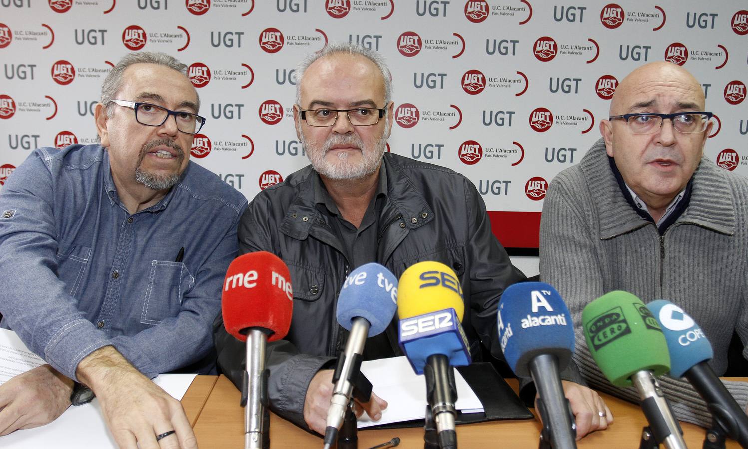 Rueda de prensa de los líderes de UGT de la Comunitat