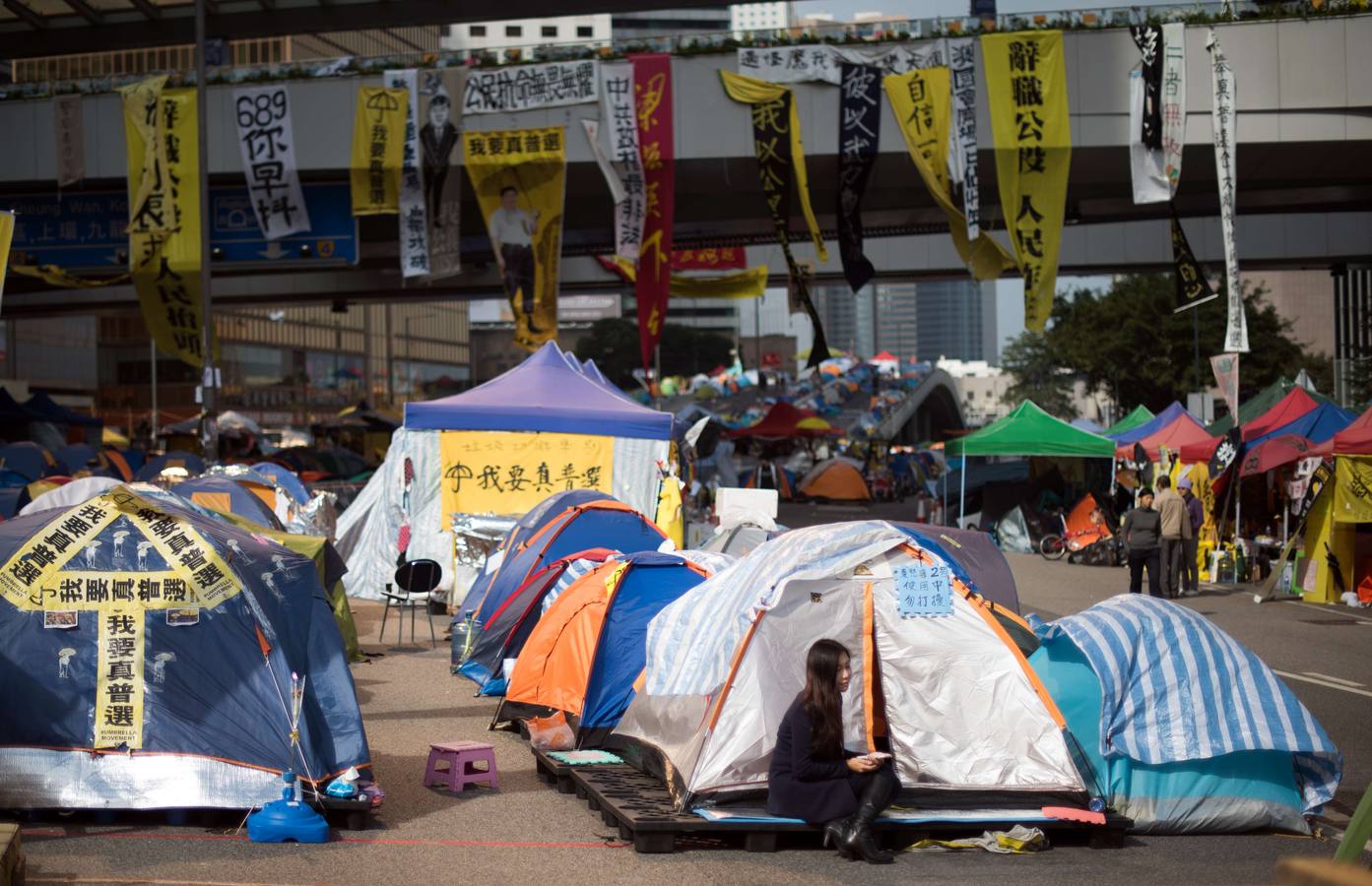 Protesta pro-democracia en Hong Kong. 