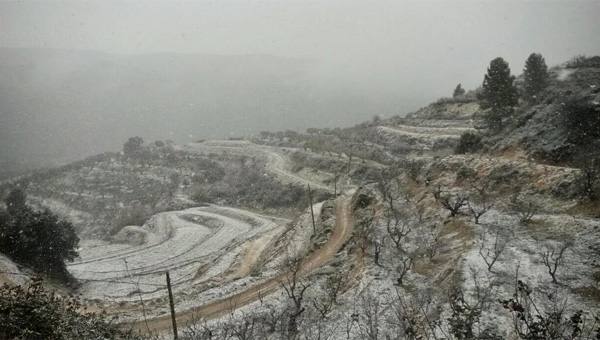 Nieva en La Vall de Gallinera. 