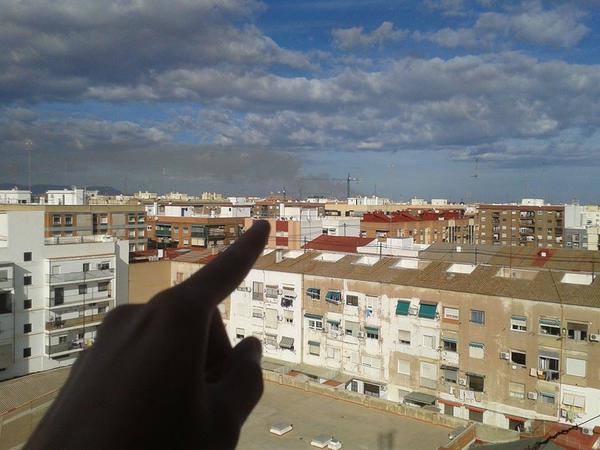 Incendio visto desde Avda. Doctor Peset Aleixandre.
