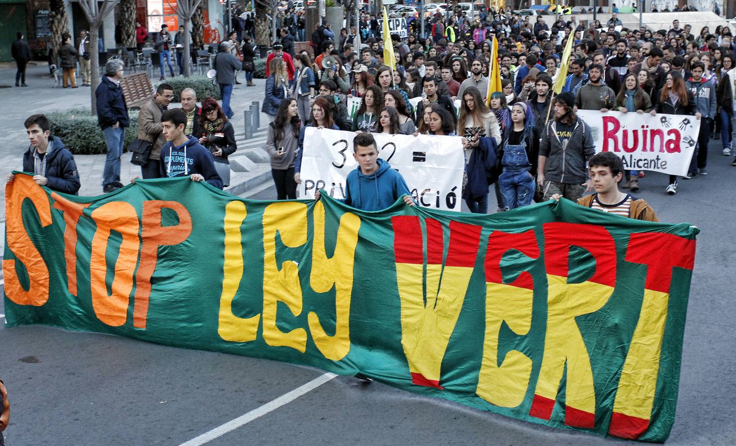 Manifestación de estudiantes en Alicante