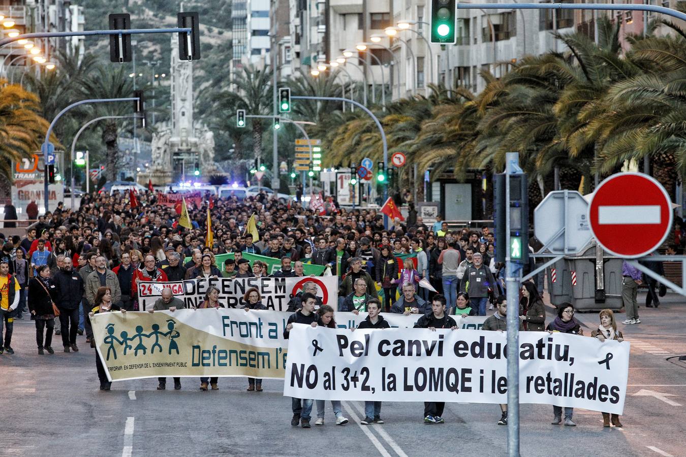 Manifestación de estudiantes en Alicante