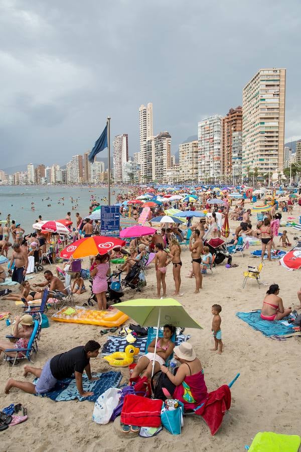 La playa de Benidorm, abarrotada