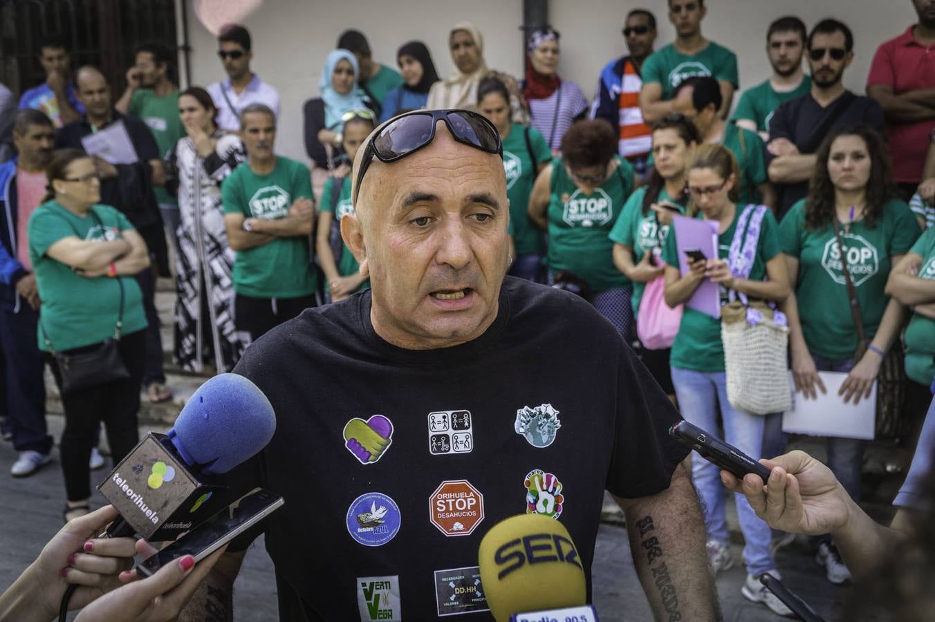 Protesta de la PAH en la puerta del Ayuntamiento