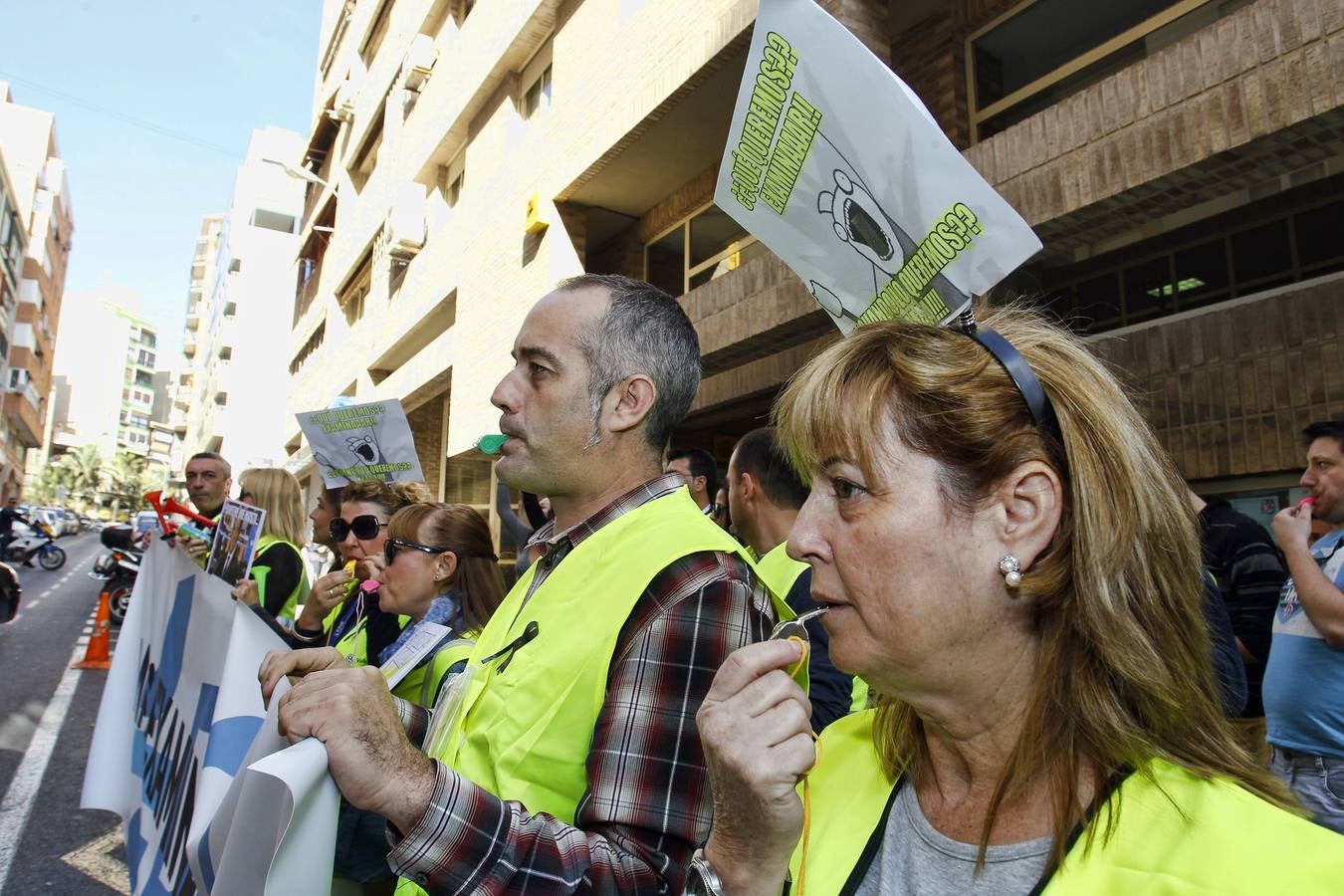 Sentada de los examinadores ante tráfico