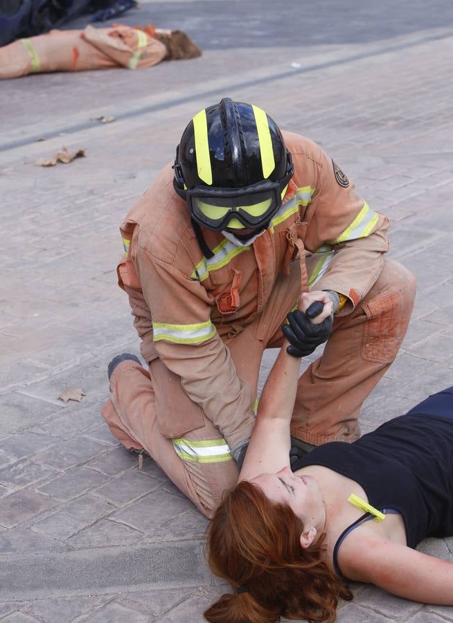 El Colegio de Médicos de Valencia acoge un simulacro de terremoto en la ciudad